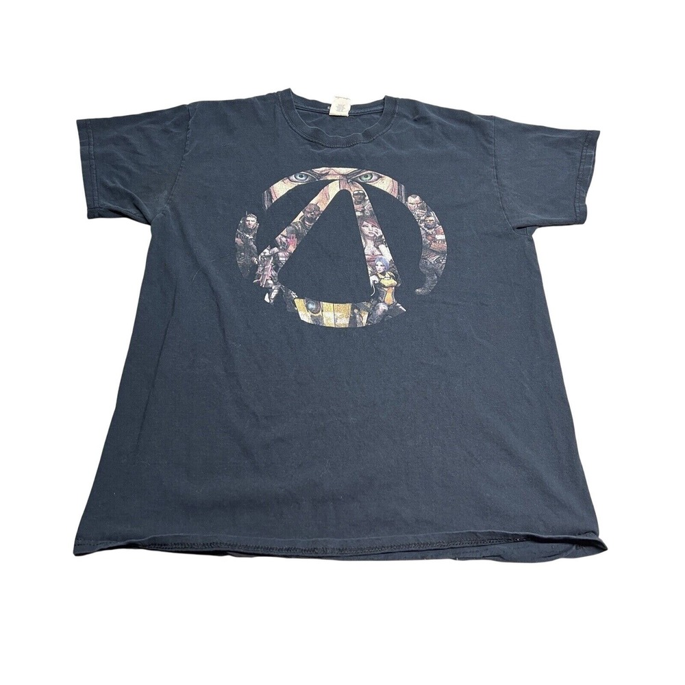 Borderlands Logo Graphic T-Shirt‎ Sun Faded Black Mens Size Large